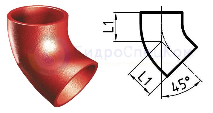 Отвод чугунный SML 45 DN 200